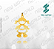Arquivo de Pingente Menina com Vestido Vazado - Formato DXF - Tamanho 20 mm - Imagem 1