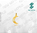 Arquivo de Pingente Lua com Estrela Vazado - Formato DXF - Tamanho 30 mm - Imagem 1