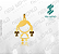 Arquivo de Pingente Menina com Lacinhos - Formato DXF - Tamanho 22 mm - Imagem 1