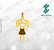 Arquivo de Pingente Menina com Vestido - Formato DXF - Tamanho 22 mm - Imagem 1