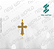 Arquivo de Pingente Cruz Borda Detalhada - Formato DXF - Tamanho 30 mm - Imagem 1