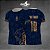 Template Camisa -  Pantera floral azul padrão 25 - Vetor - Imagem 1