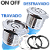 chave botão 19mm com trava Luz vermelho on off inox metal liga desliga universal 12v-24v - Imagem 9