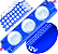 módulo led mega lente 3030 3w 12v 3-leds azul royal ip67 12volts 60º Injetado para letreiros - Imagem 1
