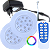 Kit Duplo Refletor Cabo 3MTS 18W LED RGB Rosca 1/2 Piscina + Fonte 12v Com Controlador Total 36W - Imagem 1