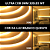 Fita LED  Ultra Fina COB 3MM 320LEDs 9W /MT Branco Quente 3.000k IP20 12V Alto Brilho Para Sancas Perfil 12Volts - Imagem 6