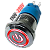 Chave Botão 110V/220V 19MM COM TRAVA Vermelho ON OFF inox Metal Liga Desliga Bivolt Universal - Imagem 1