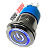 Chave Botão 110V/220V 19MM SEM Trava AZUL Bivolt ON OFF inox Metal Liga Desliga Universal - Imagem 1