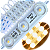 Módulo LED 7370 2W Branco Quente 3.000k 3-LEDs SUPER PREMIUM Injetado Coreano IP68 7cm 12V Com Lente 180º - Imagem 1