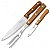 Kit Churrasco Aço Inox C/3 Peças - Imagem 1