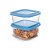 Conj.Pote Quadrado GG Prime 2 Potes Transp. - 1300 ml - Imagem 1