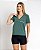 Camiseta Feminina Verde - Gola V - Imagem 2