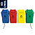 Conjunto de Lixeiras Basculantes para Kit de Coleta Seletiva JSN 4 Cestos 100 Litros Vai-Vem - Imagem 1