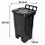 Lixeira Pedal Quadrada Jsn 100 Litros Preta Sem Roda - Imagem 3