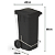 Coletor Contêiner Jsn com Roda e Pedal Frontal 120 Litros Preto Ref: C120PP - Imagem 5