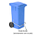Coletor Contêiner Jsn com Roda e Pedal Frontal 120 Litros Azul Ref: C120PA - Imagem 3