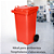Coletor Contêiner Jsn com Roda 120 Litros Vermelho Ref: C120V - Imagem 2