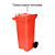 Coletor Contêiner Jsn com Roda 120 Litros Vermelho Ref: C120V - Imagem 3