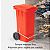 Coletor Contêiner Jsn com Roda e Pedal Frontal 120 Litros Vermelho Ref: C120PVM - Imagem 2
