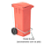 Coletor Contêiner Jsn com Roda e Pedal Frontal 120 Litros Vermelho Ref: C120PVM - Imagem 3