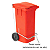 Coletor Contêiner Jsn com Roda e Pedal Frontal 120 Litros Vermelho Ref: C120PVM - Imagem 3
