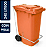 Coletor Contêiner Jsn com Roda e Pedal Frontal 240 Litros Laranja Ref: C240PL - Imagem 1