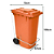 Coletor Contêiner Jsn com Roda e Pedal Frontal 240 Litros Laranja Ref: C240PL - Imagem 4