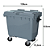 Carro Cuba Container Jsn 660 Litros Cinza Ref: C660C - Imagem 5