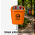 Coletor Seletivo Laranja Jsn 40 Litros Com Poste Ref: ST21 - Imagem 5