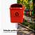 Coletor Seletivo Vermelha Jsn 40 Litros Com Poste Ref: ST2v - Imagem 2
