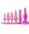 Kit com 6 Plugs de Silicone cor Rosa - Imagem 1