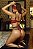 Conjunto Body Calcinha e Sutiã Rosa e Preto - Imagem 2