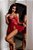Camisola Sensual com Fenda na Frente cor Vermelha - Imagem 4