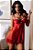 Camisola Sensual com Fenda na Frente cor Vermelha - Imagem 1