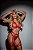 Conjunto Sensual com Cinta liga  cor Vermelho - Imagem 2