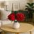 Arranjo De Flores Artificiais Rosas Decorativas Arranjo com Vaso - Imagem 3