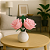 Arranjo De Flores Artificiais Rosas Decorativas Arranjo com Vaso - Imagem 5