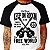 Camiseta Raglan branca com manga curta e preta masculina Keep On Rockin in a Free World - Imagem 1