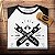 Camiseta Raglan branca com manga curta e preta masculina Rock Never Dies - Imagem 2