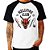 Camiseta Raglan Strange Things Hellfire tamanho adulto na cor branca com mangas pretas - Imagem 1