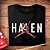 Camiseta rock Van Halen Air Halen tamanho adulto com mangas curtas na cor preta premium - Imagem 4