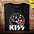 Camiseta rock Kiss Integrantes com a Logo da Banda tamanho adulto na cor preta - Imagem 2
