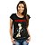 Camiseta para adulto com mangas curtas na cor preta Ramona Lisa Punk Rock - Imagem 3