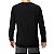 Camiseta rock Meio Besta tamanho adulto com mangas longas na cor preta masculina - Imagem 3