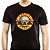 Camiseta rock Guns n Roses Logo masculina tamanho adulto com mangas curtas na cor preta Classics - Imagem 1