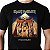 Camiseta rock Iron Maiden Powerslave masculina tamanho adulto com mangas curtas na cor preta Classics - Imagem 1