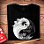 Camiseta Yin Yang Stairway to Hell tamanho adulto com mangas curtas na cor preta Estampa PB - Imagem 2