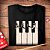 Camiseta Beatles Piano Abbey Road mangas curtas tamanho adluto na cor preta - Imagem 2
