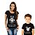 Kit Camisetas Feminina e Infantil Unissex Pretas de mangas curtas Tal mãe tal filho Eu Curto Rock com meu filho - Imagem 1