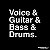 Camiseta rock Voice & Guitar & Bass & Drums - Imagem 2